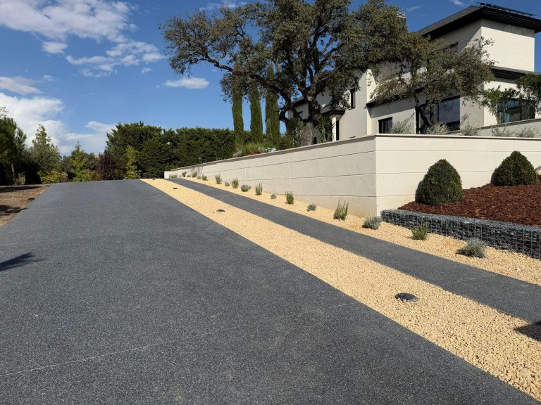 Revêtement de sol en résine drainant pour piste cyclable