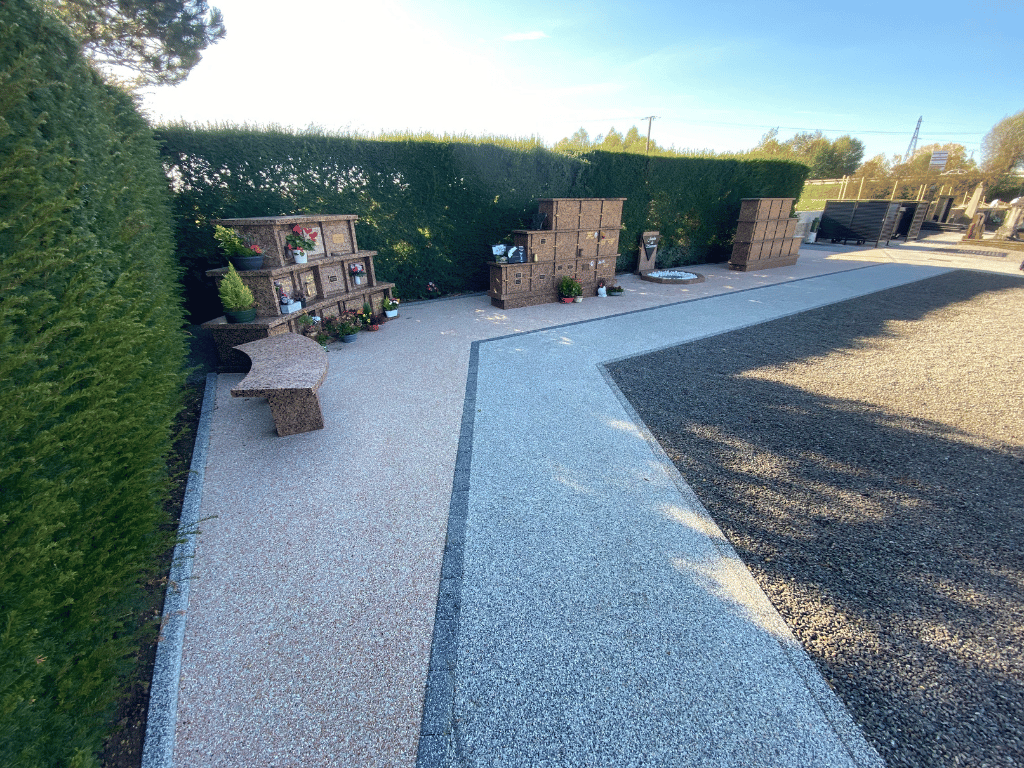 revêtement cimetière perméable Résineo