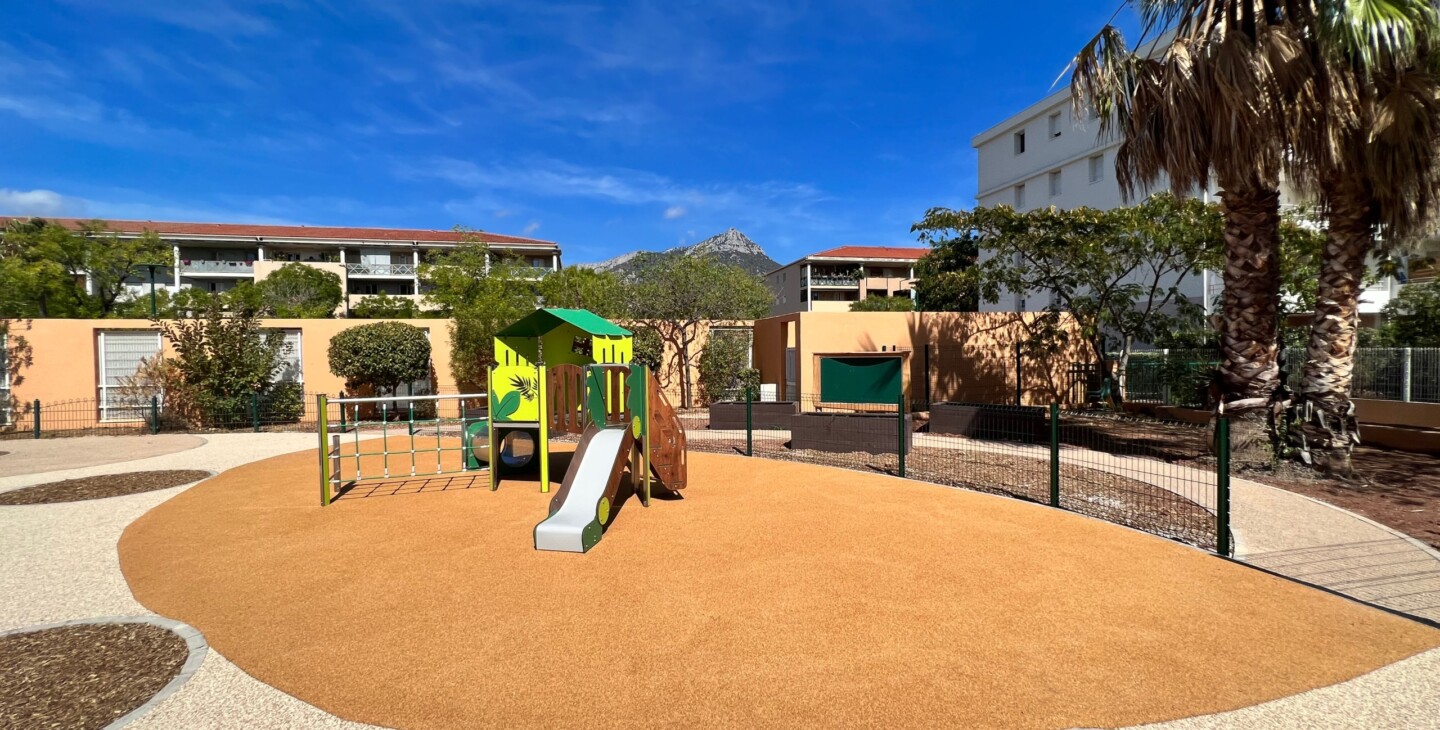 aire de jeux cours école Résineo drain