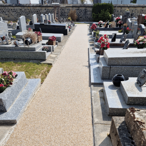 revêtement cimetière perméable